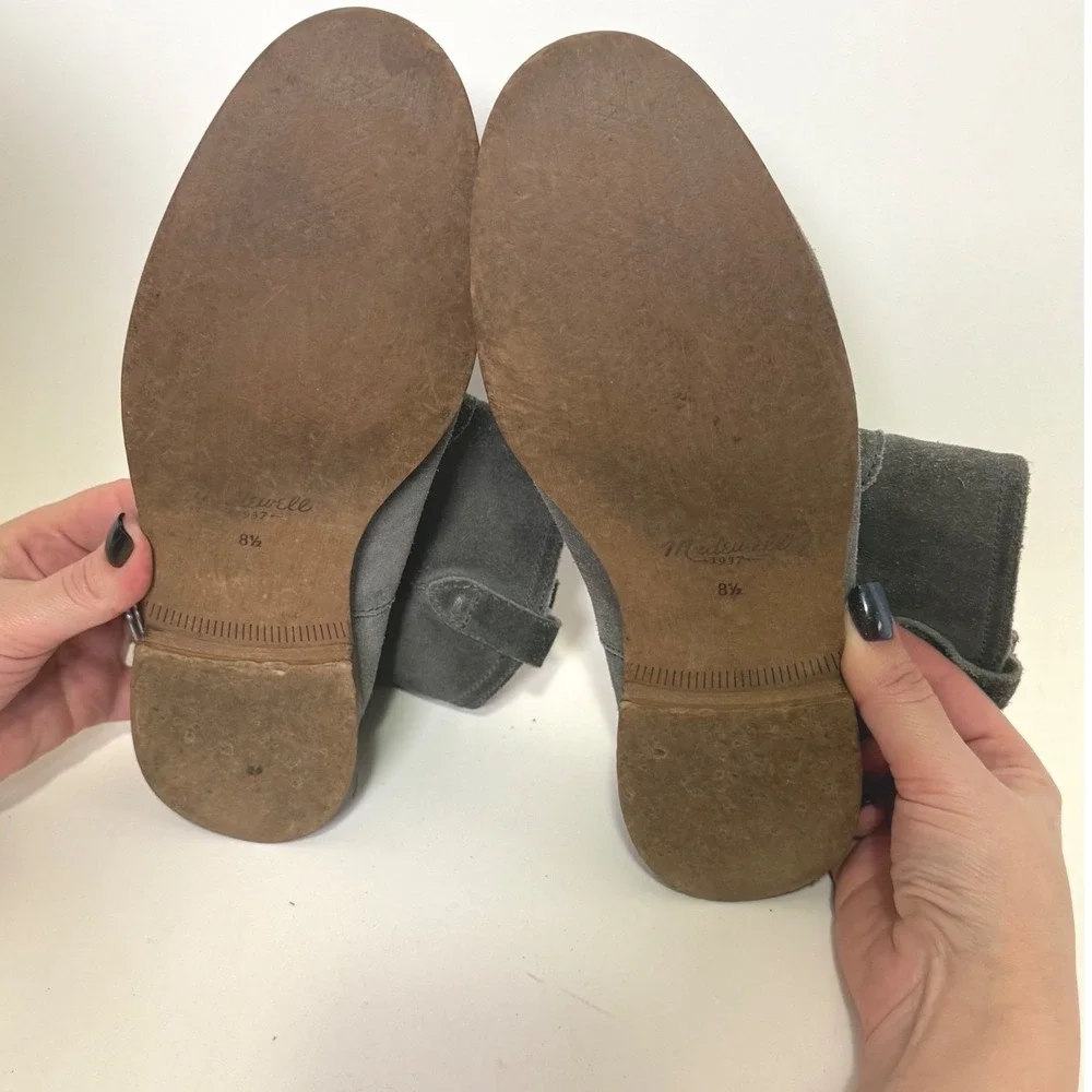Madewell Otis‎ Bootie Women's 8.5 Pull On Western Suede Ankle Boot Gray